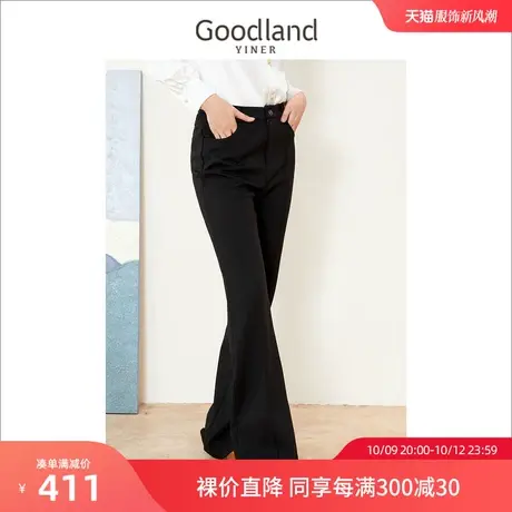 音儿美地女装2022冬季新款高街休闲裤高腰显瘦喇叭裤高级感图片