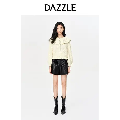 【昕怡粉丝专享】DAZZLE地素奥莱秋娃娃领针织开衫毛衣上衣外套女商品大图