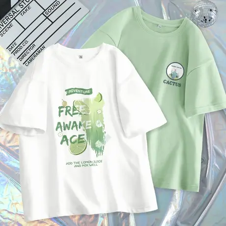 ZR真维斯纯棉短袖t恤女夏2023新款 时尚设计感白色半袖上衣女大码商品大图