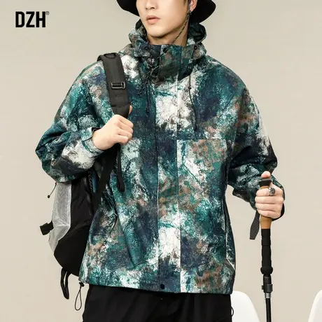 男士户外迷彩外套男春秋款潮牌机能工装夹克冲锋衣男款上衣登山服商品大图