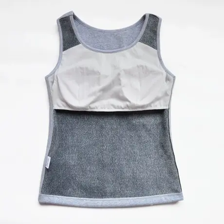 女士带文胸保暖背心加绒加厚一体式贴身内穿背心女冬天商品大图