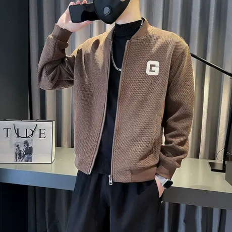 秋季潮牌棒球领字母夹克2023新款韩版潮流高级感ins休闲外套上衣商品大图