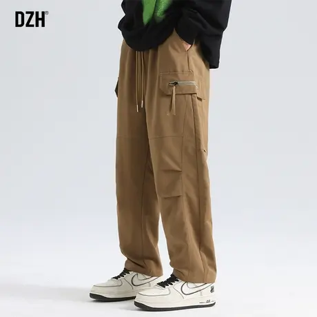 男士卡其色工装裤男款直筒春秋潮牌休闲裤子2024新款美式伐木长裤商品大图