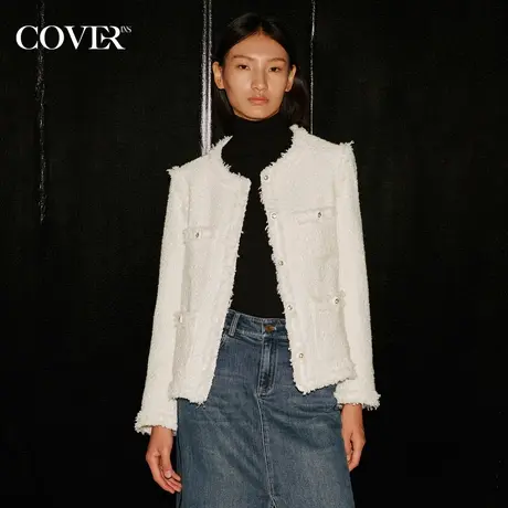 【昕怡粉丝专享】恩裳COVER粗花呢香风鹅绒羽绒服图片