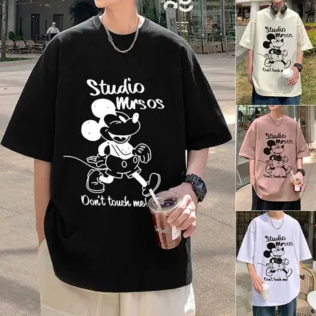 纯棉重磅美式复古印花短袖T恤男夏季新款潮流潮牌ins宽松情侣半袖图片