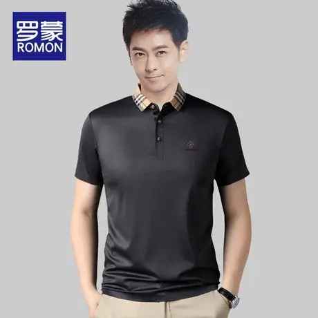 罗蒙冰丝POLO衫男夏季衬衫领上衣服男士翻领短袖男款休闲半袖t恤商品大图