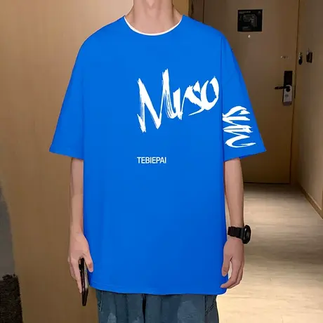 短袖t恤男夏季2023新款美式宽松纯棉体恤设计感半袖潮牌ins打底衫商品大图