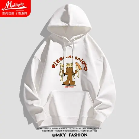 卡通涂鸦小狗印花连帽卫衣男宽松大码oversize春秋款情侣长袖外套商品大图
