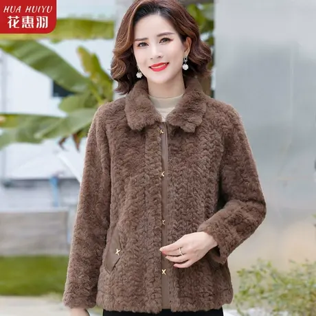 妈妈冬装貂绒棉服羊羔绒外套洋气新款中老年棉衣女秋冬季短款棉袄商品大图