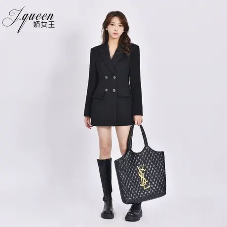 小香风毛呢西装外套女秋冬季新款气质通勤显瘦时髦名媛呢子大衣商品大图