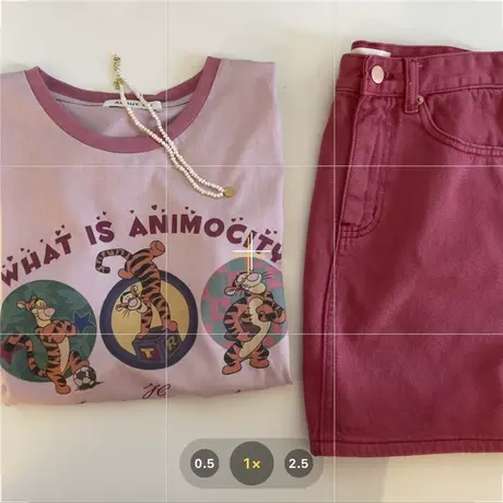 拼接撞色包边领卡通老虎印花宽松圆领套头短袖T恤女2022夏款上衣商品大图