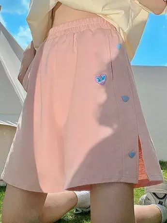 大码设计感胖MM运动短裤女夏季高腰宽松休闲减龄阔腿五分裤200斤商品大图