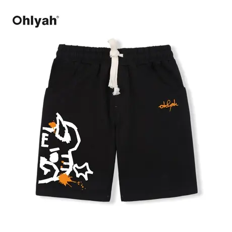 Ohlyah潮牌短裤女夏宽松休闲中性运动ins阔腿小众设计显瘦五分裤图片