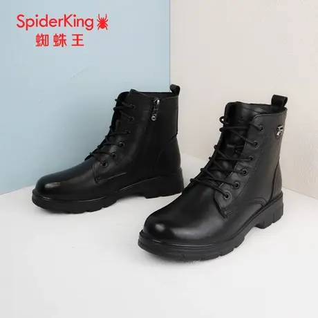 SPIDER KING/蜘蛛王马丁靴女真皮2023冬商场新款中筒加绒保暖舒适商品大图