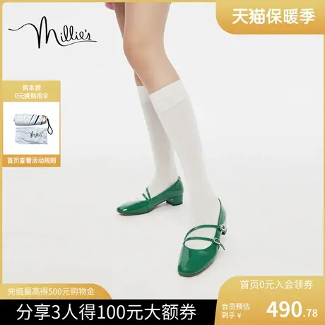 millie's妙丽2023春新款牛皮法式复古杜松玛丽珍鞋女单鞋85001AQ3图片