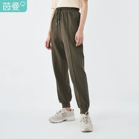 【商场同款】茵曼2023春装新款松紧裤腰可系抽绳裤脚有拉链休闲裤图片