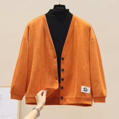 2023春秋新款文艺开衫上衣棉质简约百搭宽松上衣长袖短外套女休闲商品大图