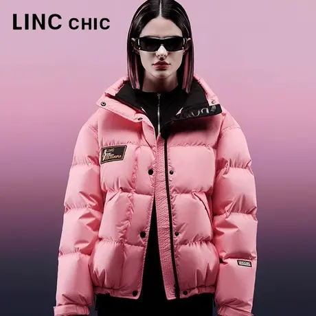 LINCCHIC金羽杰面包服2023秋冬新品防雨雪立领加厚中长款羽绒服女商品大图