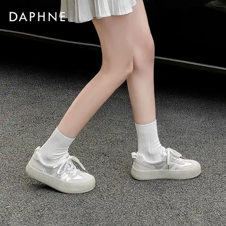 达芙妮厚底德训鞋女2025新款夏季增高小白鞋子运动休闲鞋银色板鞋商品大图