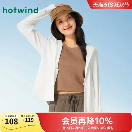 热风防晒服2024年夏季女士连帽防晒外套防紫外线白色防晒衣凉感商品大图