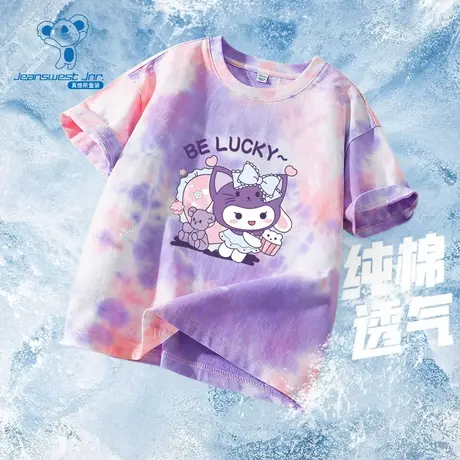 KX真维斯童装女童短袖t恤夏季儿童纯棉半袖上衣女孩洋气扎染体恤图片