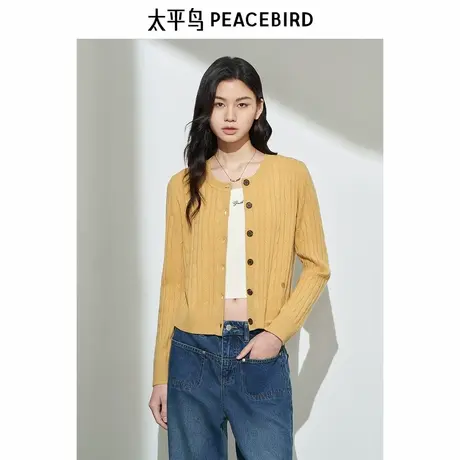 太平鸟女装年冬季新款经典绞花开衫A1EAE424A图片