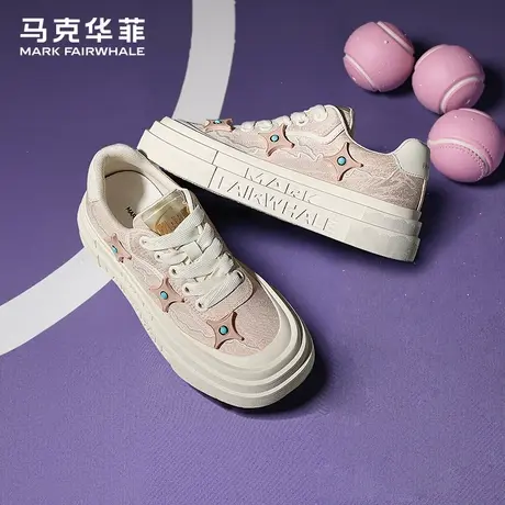 马克华菲厚底板鞋女2025夏季新款时尚透气增高运动休闲鞋女运动鞋图片