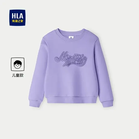 HLA/海澜之家卫衣2025秋冬新款圆领精致可爱绒面印花上衣男女童商品大图