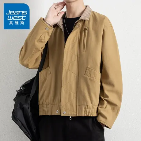 N5真维斯外套男2025秋季新款美式潮牌设计宽松上衣服男士春秋夹克图片