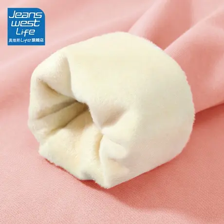 真维斯LIFE粉色连帽卫衣女2023新款冬季多巴胺穿搭连帽上衣外套潮商品大图