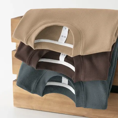 300g重磅双面德绒打底衫长袖t恤男秋冬季圆领上衣服内搭纯色体恤商品大图