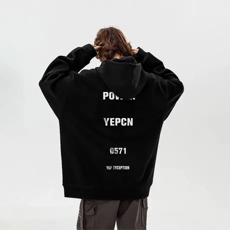 YEP美式复古连帽开衫卫衣女拉链春秋2025新款潮牌帽衫情侣装外套商品大图