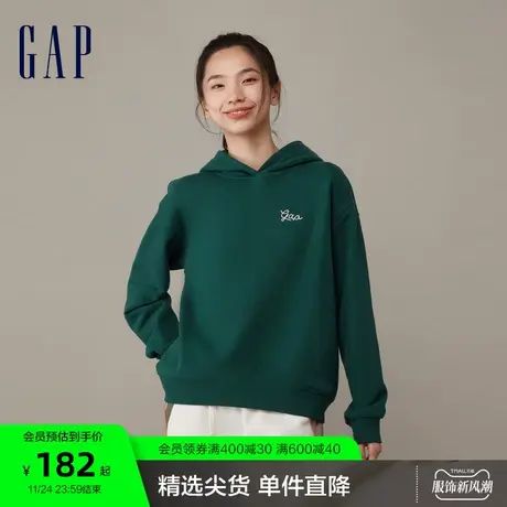 Gap女装冬季新款LOGO宽松落肩运动红色卫衣洋气新年连帽衫841068图片