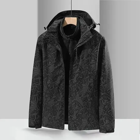 冲锋衣外套春秋季户外大码情侣装休闲运动防风防水三合一男士夹克商品大图