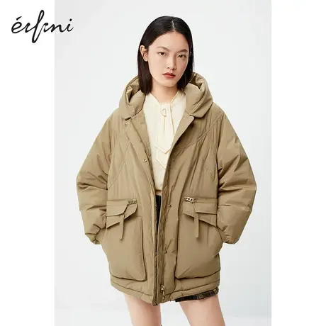 伊芙丽羽绒服女秋冬商场同款新品保暖小个子连帽外套1BA380671商品大图