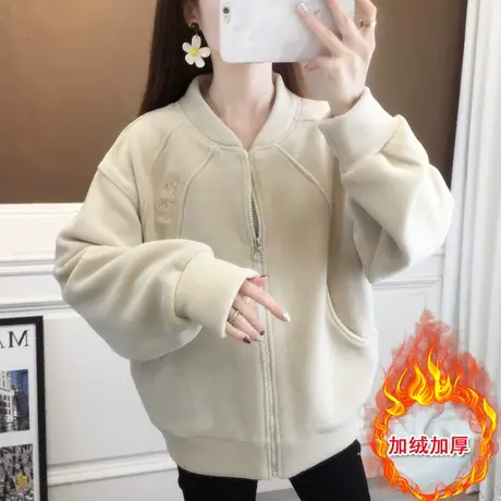 秋冬女士卫衣女2023新款爆款洋气学生外套女装加绒加厚宽松上衣女商品大图