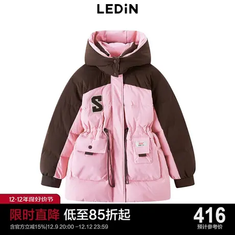 乐町撞色羽绒服2022冬季新款工装羽绒女C5ACC4J02商品大图