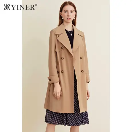 *YINER音儿女装春季气质优雅中长款风衣商品大图