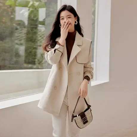 时尚气质毛呢大衣外套图片