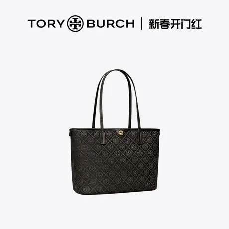 【12期免息】TORY BURCH汤丽柏琦 黑金系列 小号老花托特包152135商品大图