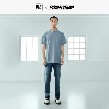 【好物体验专享】HLA/海澜之家POWER YOUNG短袖Polo23春夏新上衣商品大图