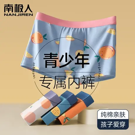 南极人内裤男款秋冬纯棉亲肤抗菌透气中腰学生青少年男生平角裤图片