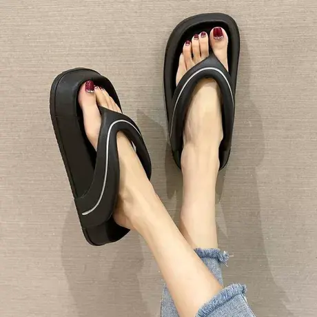 EVA踩屎人字拖女士夏季外穿防滑厚底家居室内网红时尚凉拖鞋ins潮商品大图