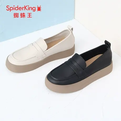 SPIDER KING/蜘蛛王乐福鞋女真皮2023春商场新款皮鞋板鞋女软底潮图片