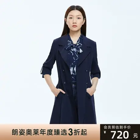 朗姿夏季单排扣通勤风简约气质显瘦女式风衣外套新款风衣图片
