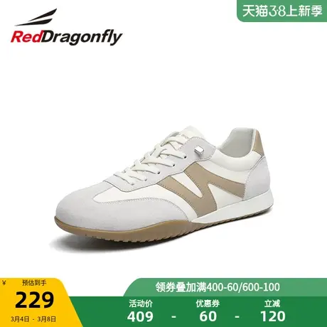 红蜻蜓复古休闲德训鞋2023夏季新款男鞋撞色系带运动鞋时尚休闲鞋商品大图