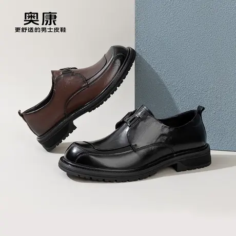 AOKANG奥康2024春季新款商务正装德比鞋男真皮防滑耐磨单鞋图片