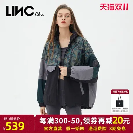 LINC金羽杰轻薄羽绒服女2023冬新款反季专柜断码宽松连帽运动外套商品大图