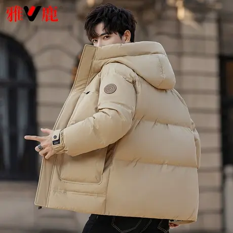 雅鹿羽绒服男短款连帽2023新款潮青少年鸭绒爆款品牌男生外套冬季商品大图