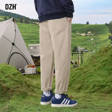 男生杏色休闲裤男春夏款直筒宽松裤子2023新款潮牌直筒裤垂感长裤图片